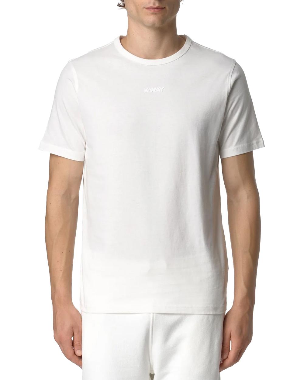 K-WAY T-shirt K-WAY donna ODOM LETTERING K7124ZW Bianca cotone girocollo regolare K7124ZW X42