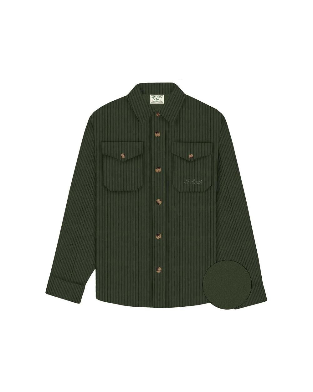 MC2 SAINT BARTH Giubbino MC2 SAINT BARTH uomo LANDECK CORDUROY LAND006TEX000100011I Verde velluto a coste tasche LAND006TEX0001 00011I 52