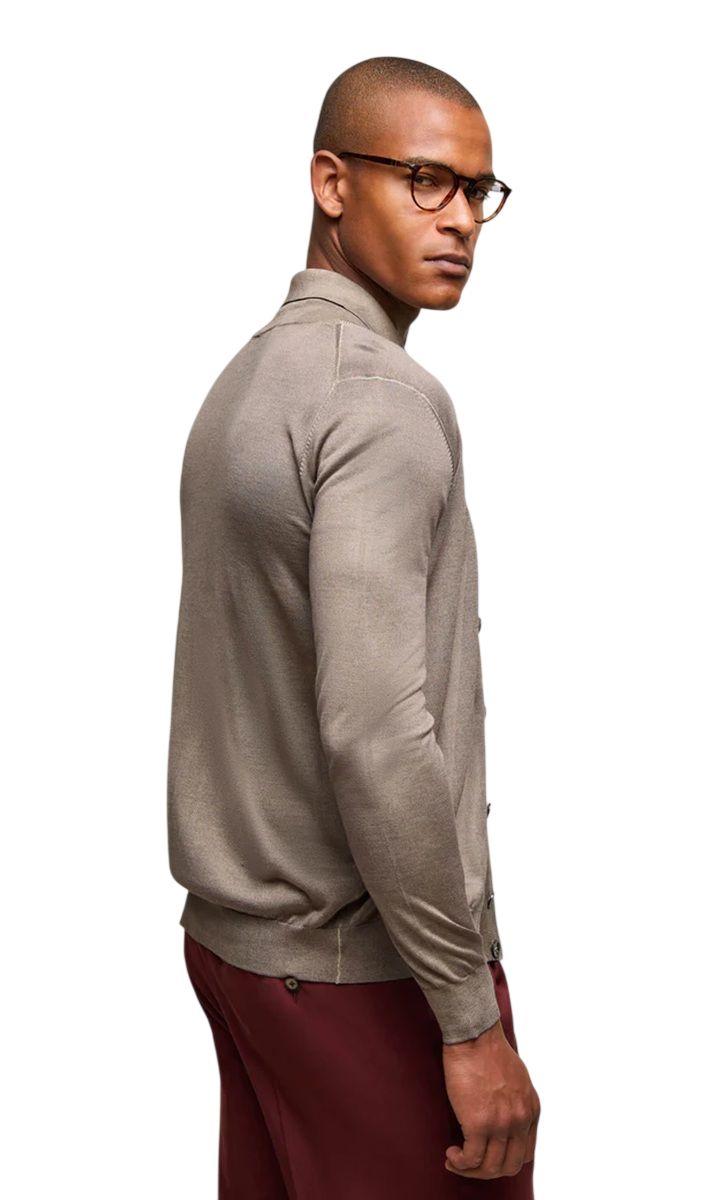 L.B.M. 1911 Cardigan L.B.M. 1911 uomo 637569016 3 seta e cashmere Tortora<BR/> 637569016 3