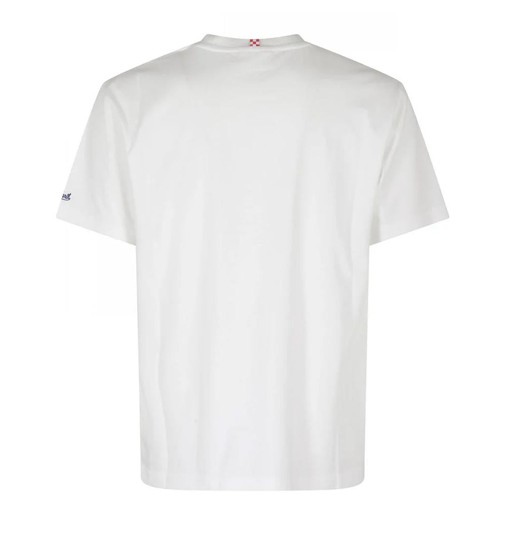 MC2 SAINT BARTH T-shirt MC2 Saint Barth uomo PORTOFINO01302H Bianca mezza manica girocollo cotone<BR/><BR/> PORTOFINO01302H 01