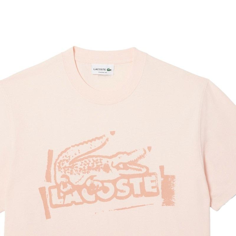 LACOSTE T-shirt Lacoste uomo TH0284 GXI rosa stampa petto TH0284 GXI