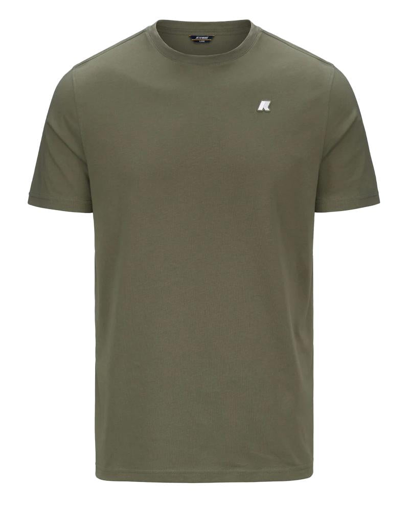 K-WAY T-shirt K-way uomo K7125UW V15 verde oliva odom jersey<BR/><BR/> K7125UW V15