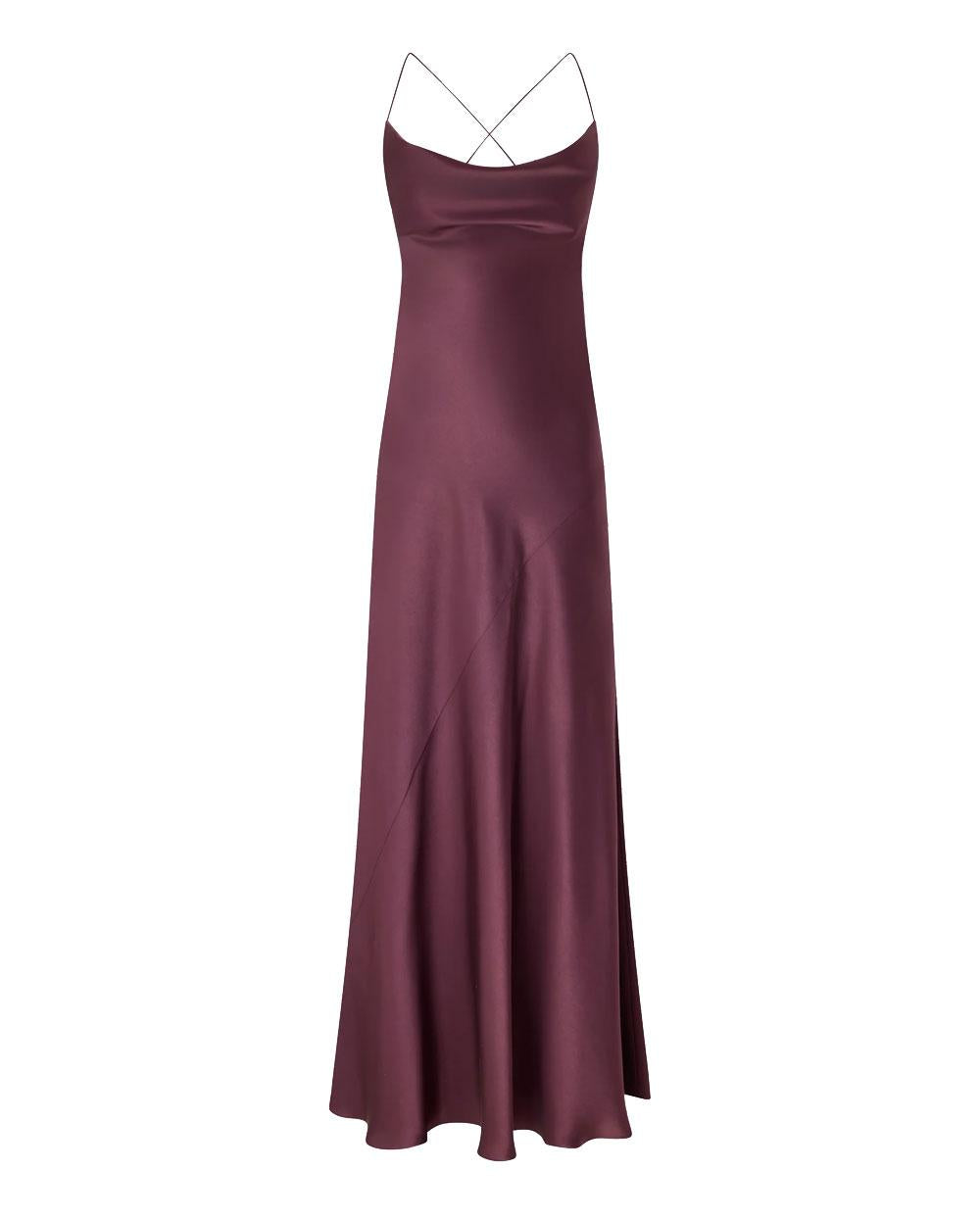 PINKO Abito Pinko donna 106587A1Y5 Farro bordeaux slipdress lungo satin <BR/><BR/> 106587A1Y5 R57