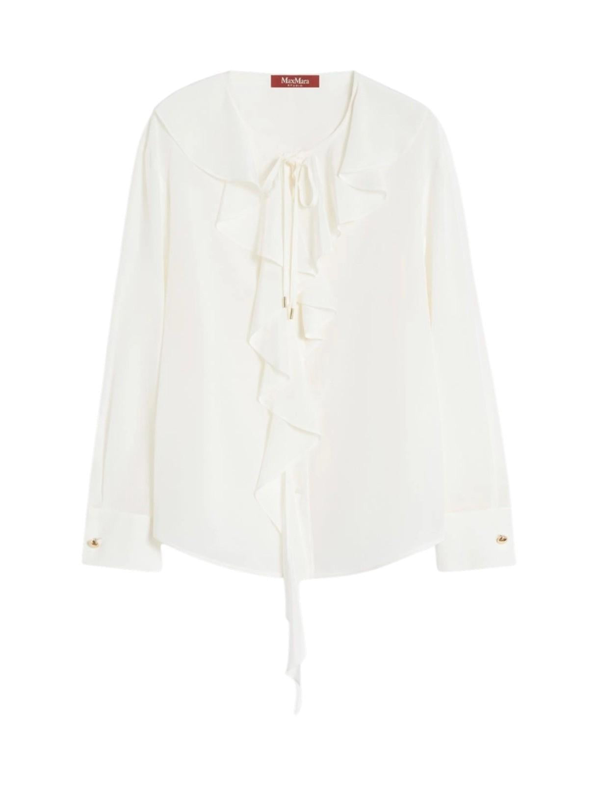 STUDIO Blusa Studio donna 2616111031600 049 Epica in seta con volant Panna<BR/> 2616111031600 049