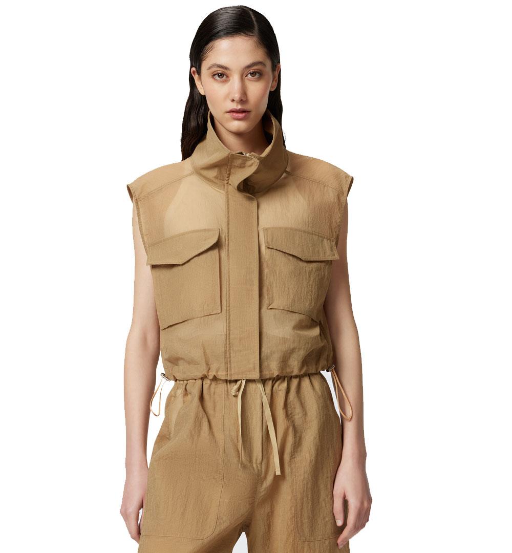 PINKO Gilet Pinko donna 104852 A2EK Fisarmonica marrone gilet leggero 104852 A2EK C82