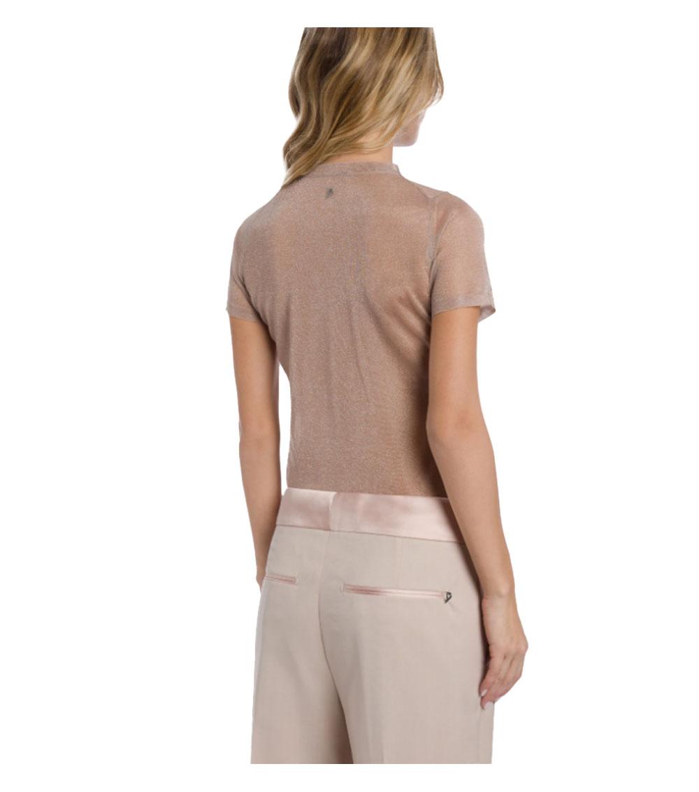 DONDUP T-shirt Dondup donna DT411M00999D cipria girocollo slim organza<BR/> DT411M00999D 007