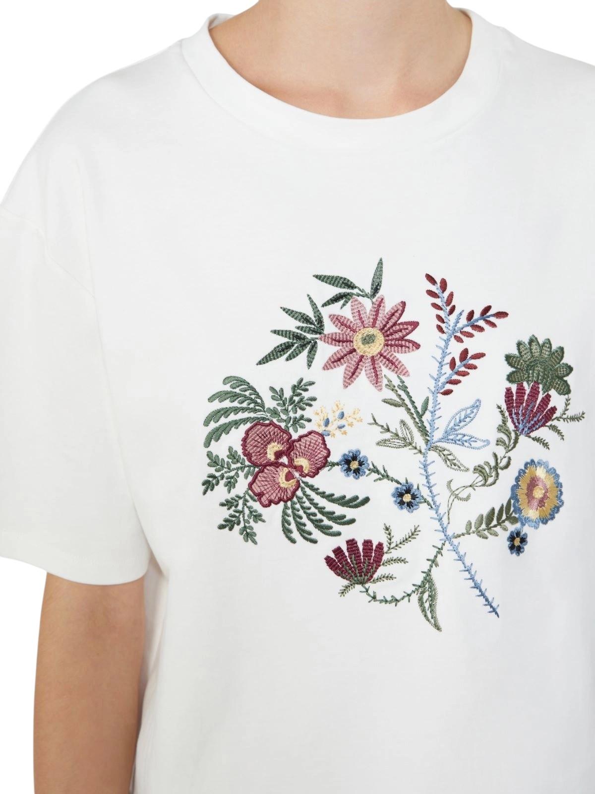 WEEKEND T-shirt Weekend donna 2615941112600 002 Sabato a punto interlock con ricami Bianco<BR/> 2615941112600 002