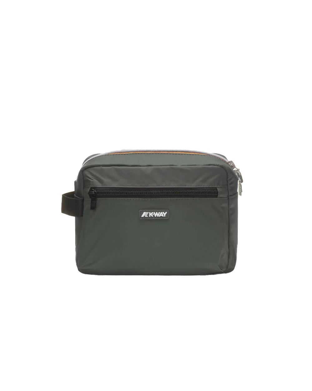 K-WAY Pochette K-WAY unisex DEMU K4127TW Verde beauty case unisex ripstop impermeabile logo in silicone bianco <BR/> K4127TW WMR