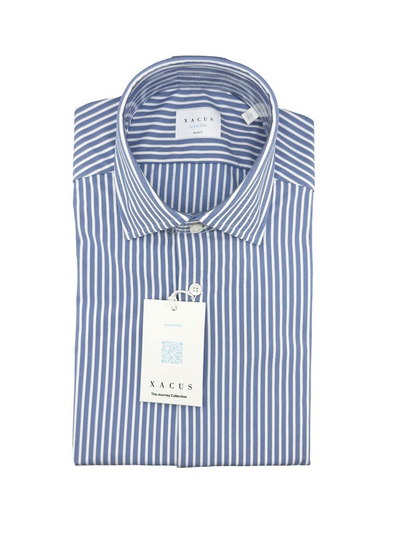 XACUS Camicia Xacus uomo 71609ACT531 celeste righe collo francese armaturato<BR/> 71609ACT531 005