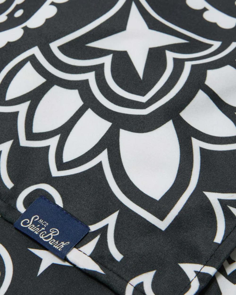 MC2 SAINT BARTH Telo mare MC2 SAINT BARTH unisex Bandana Round AID000103518L Nero bandana all over logo stampato AID000103518L 00