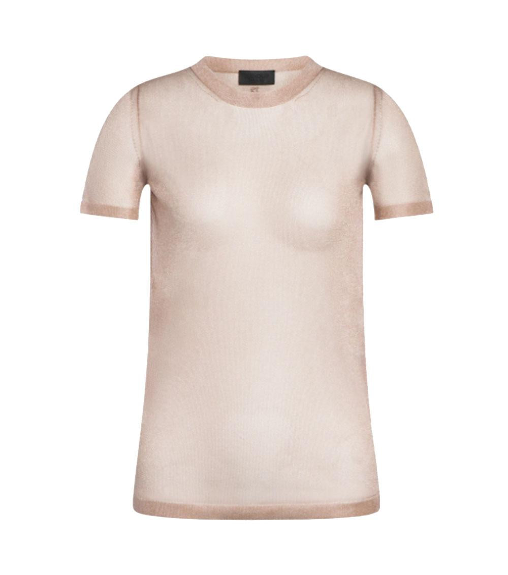 DONDUP T-shirt Dondup donna DT411M00999D cipria girocollo slim organza<BR/> DT411M00999D 007