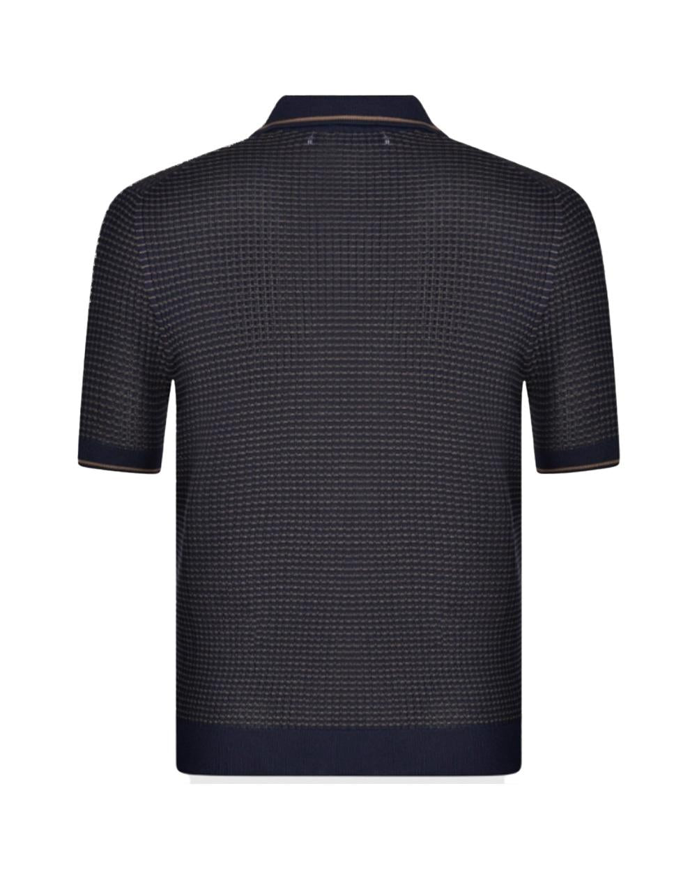 GRAN SASSO Polo GRAN SASSO uomo 5719120650 Blu lavorazione traforata bicolor regular fit<BR/> 5719120650 598