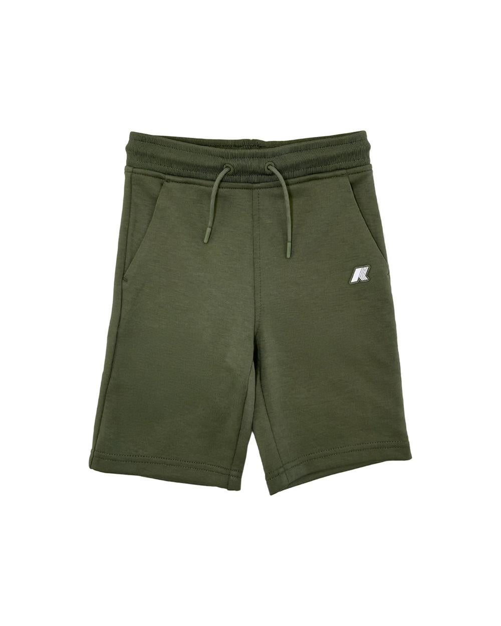K-WAY Bermuda K-WAY bambino K31411W Ivo Light Spacer Verde coulisse logo tasche<BR/> K31411W V15