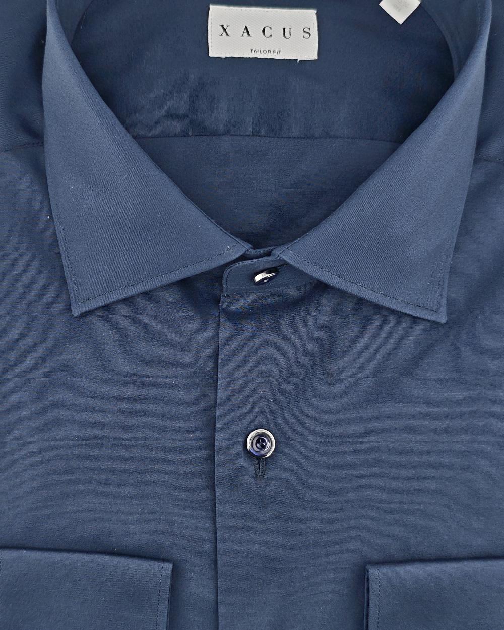 XACUS Camicia XACUS uomo 508ML11717 Blu cotone trama diagonale slim fit collo francese 508ML11717 774