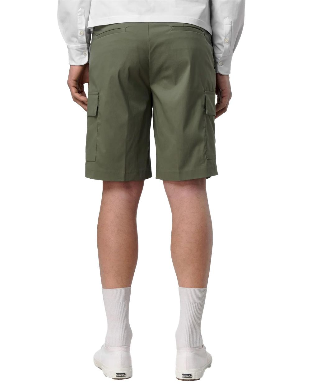 K-WAY Bermuda K-WAY uomo K6133NW SERJE TWILL TECH Verde cargo cotone tasche K6133NW V15