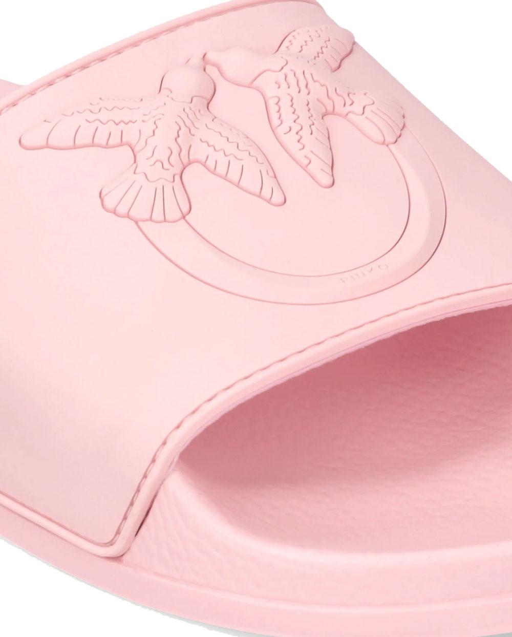 PINKO Ciabatta Pinko donna SS0093E027 Dilly rosa gomma maxi logo love birds<BR/><BR/> SS0093E027 N17