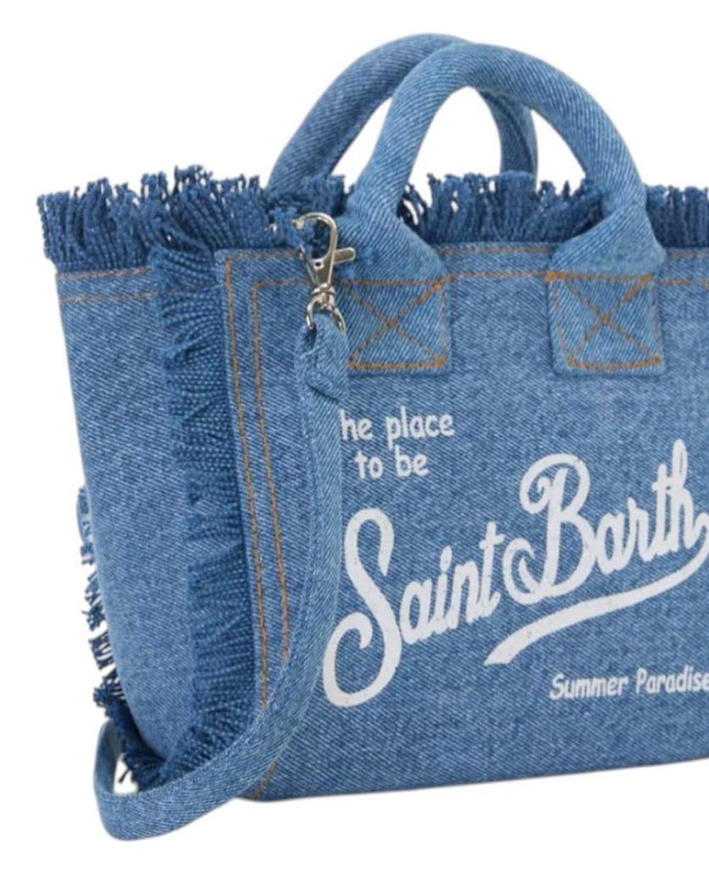 MC2 SAINT BARTH Borsa MC2 SAINT BARTH donna Vanity Mini VAMI00100009L Blu frange logo manici tracolla zip VAMI00100009L 01