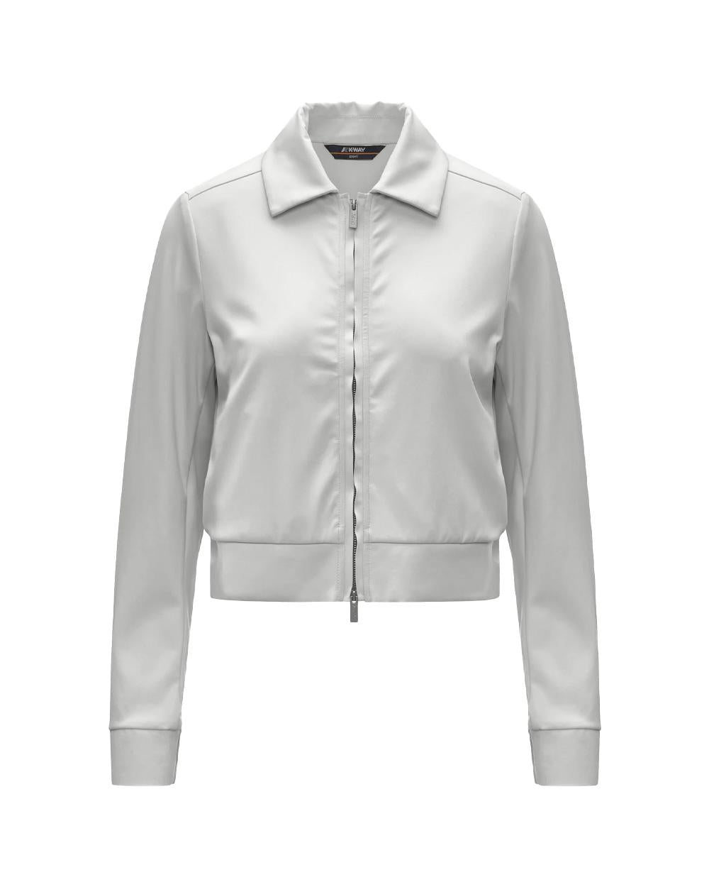 K-WAY Felpa K-WAY donna K21478W ISY SL SPACER Beige colletto camicia zip tasche tessuto spacer<BR/> K21478W 634