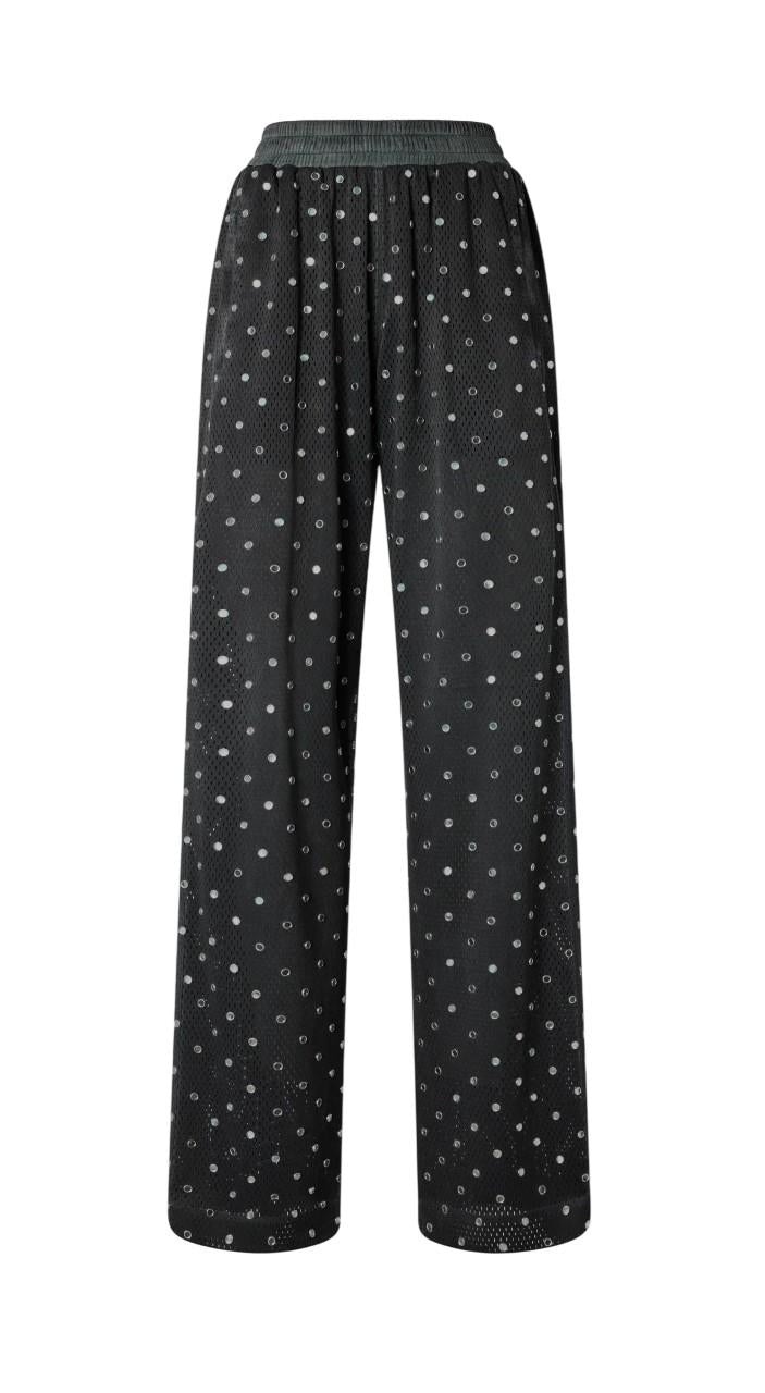 PINKO Pantalone Pinko donna 106852A3BC I91 Bastelli in rete con specchietti Grigio scuro<BR/> 106852A3BC I91