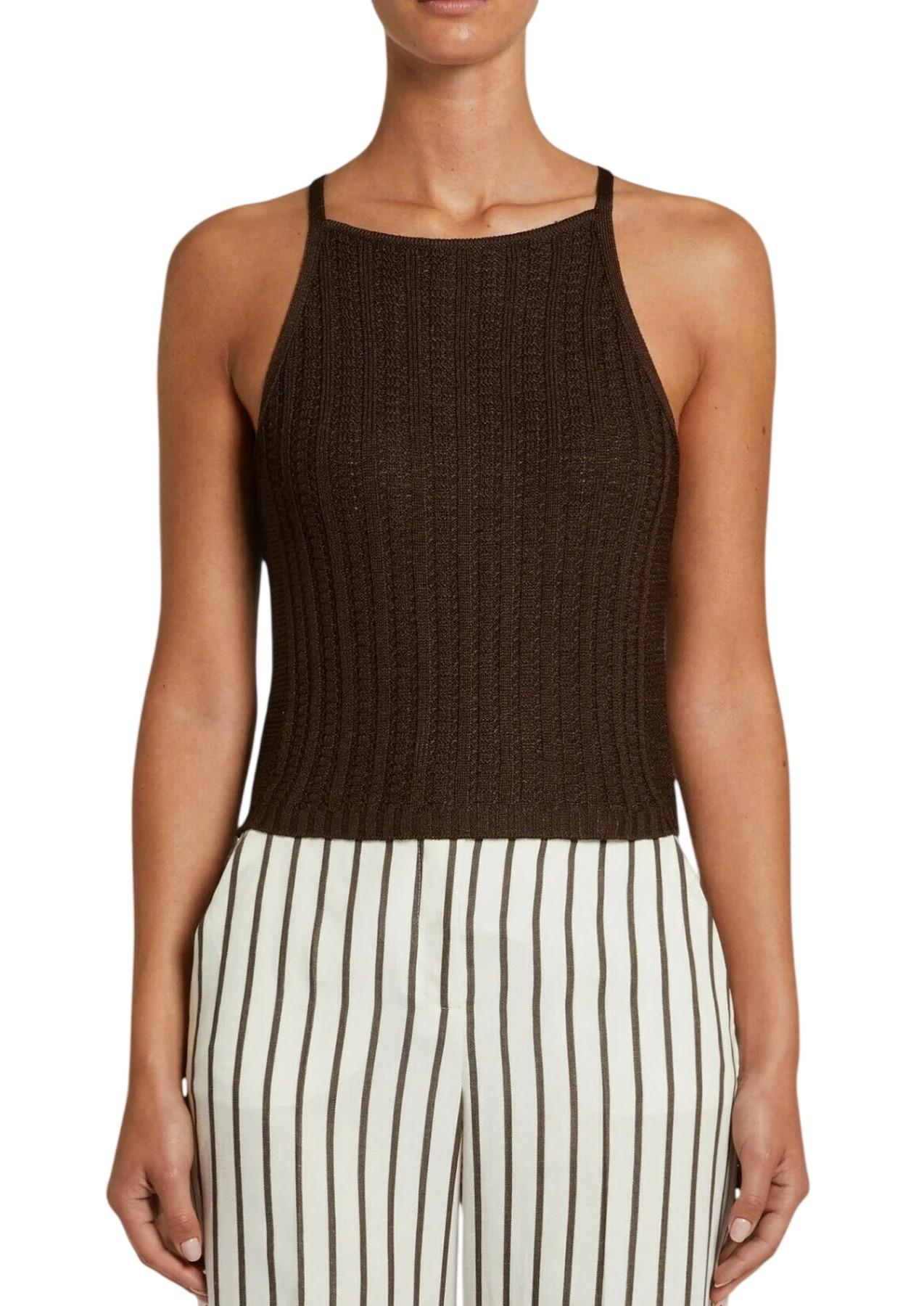 PENNYBLACK Top Pennyblack donna 2611361263200 002 Ananas a coste Marrone<BR/> 2611361263200 002