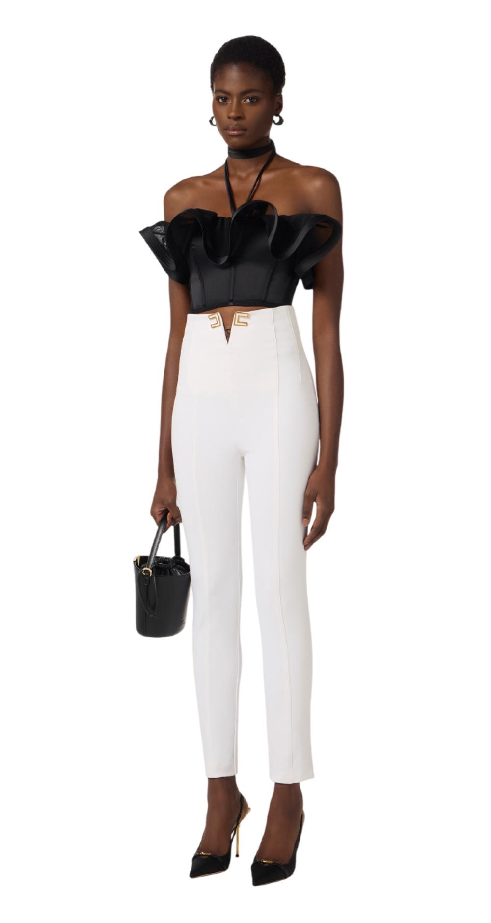ELISABETTA FRANCHI Pantalone Elisabetta Franchi donna PA16361E2360 Main Collection Avorio<BR/> PA16361E2 360