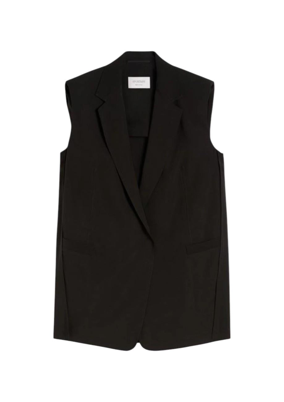 SPORTMAX Gilet Sportmax donna 2612281012600 003 Maggio over in viscosa lavata Nero<BR/> 2612281012600 003