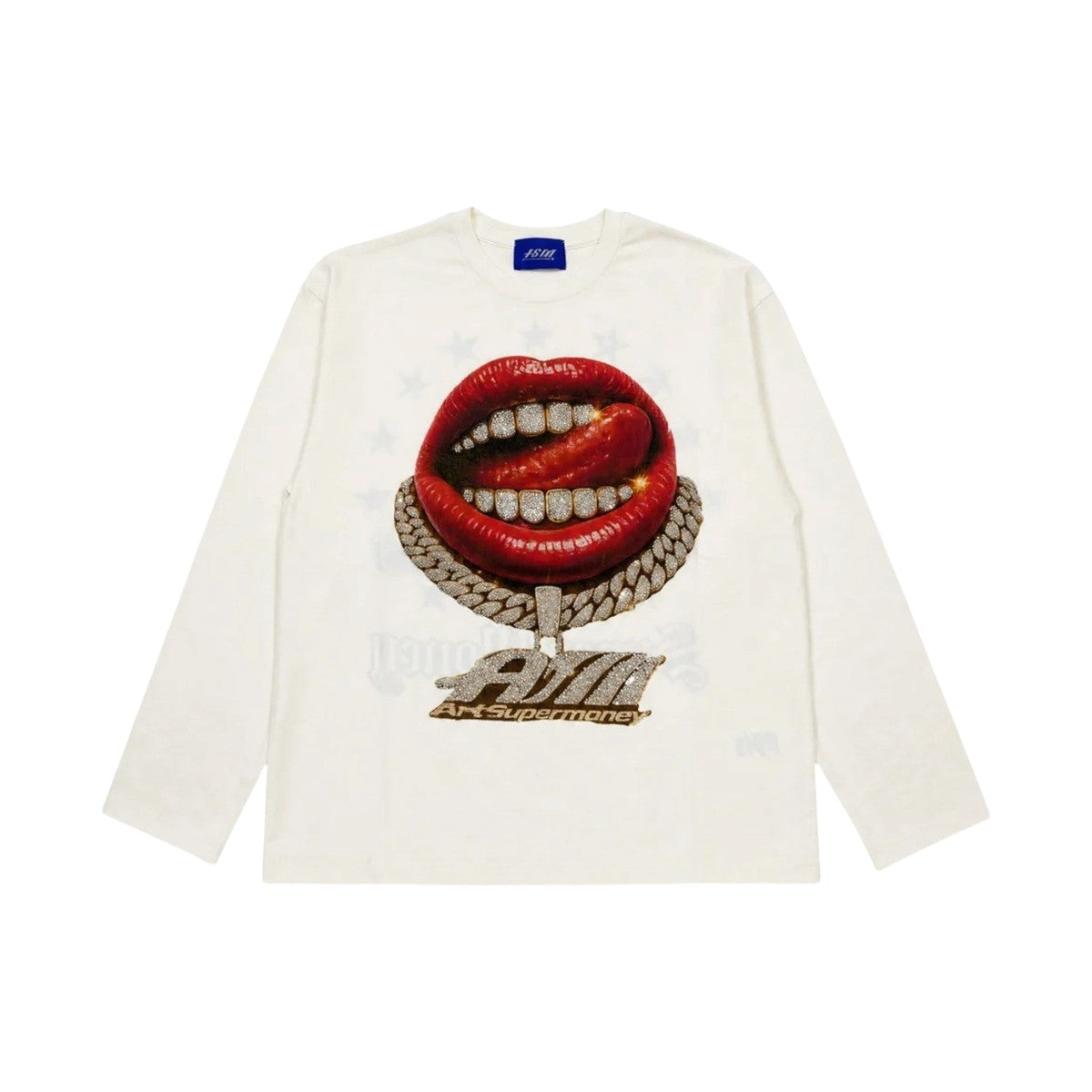 ARTSUPERMONEY Maglia ArtSuperMoney uomo LS104 100 Long Sleeve Grillz Bianco LS104 100 