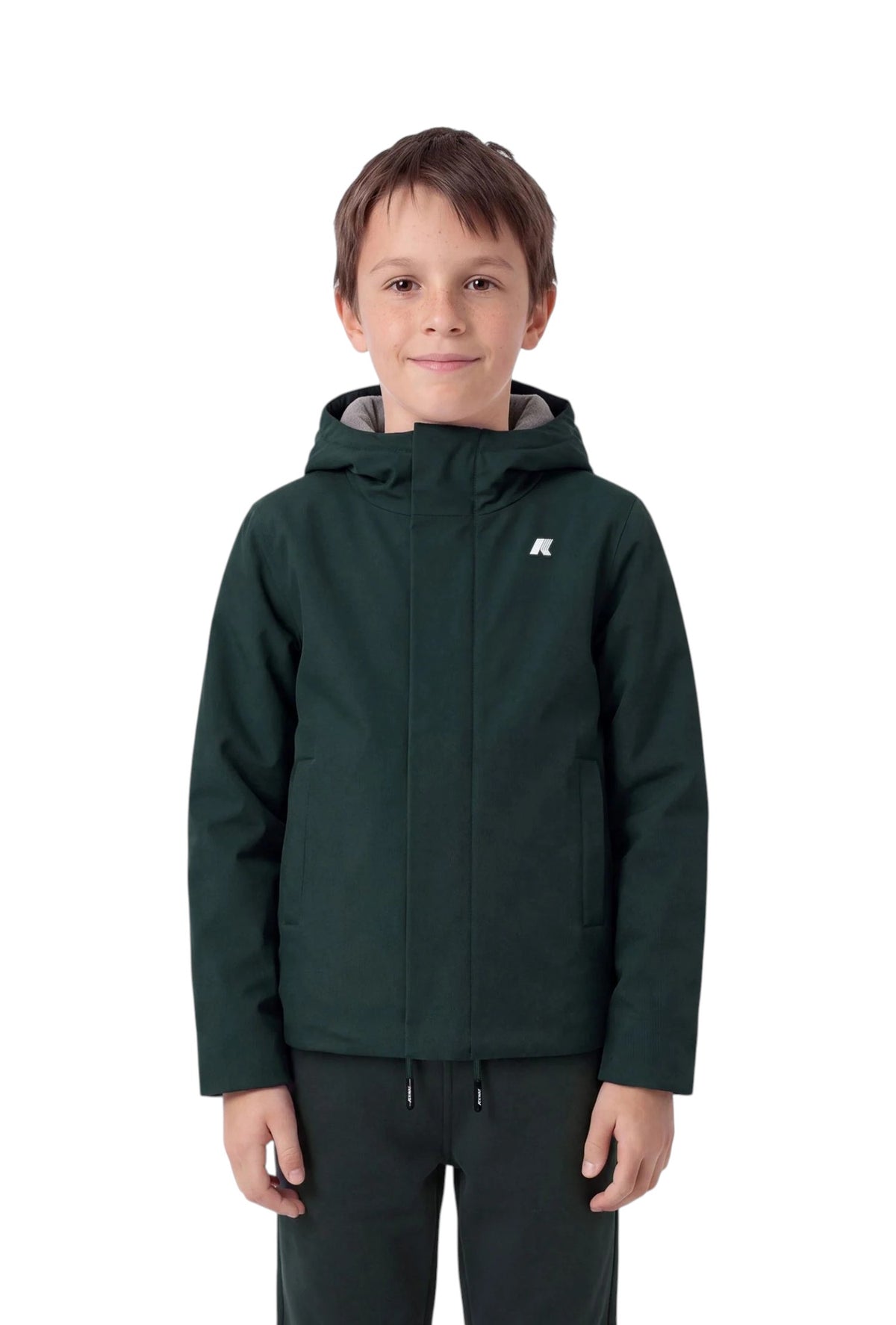 K-WAY Giubbino K-Way bambino K1128FW DAA Jacko Twill Marmotta Verde K1128FW DAA468Y 