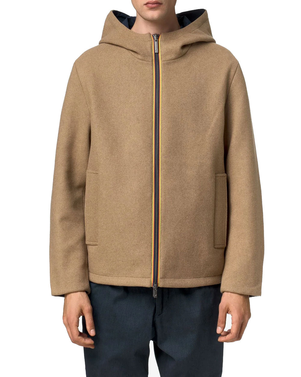 K-WAY Giubbino K-Way uomo K4141PW Claudel Wool Bonded Double beige blu<BR/> K4141PW DB6 
