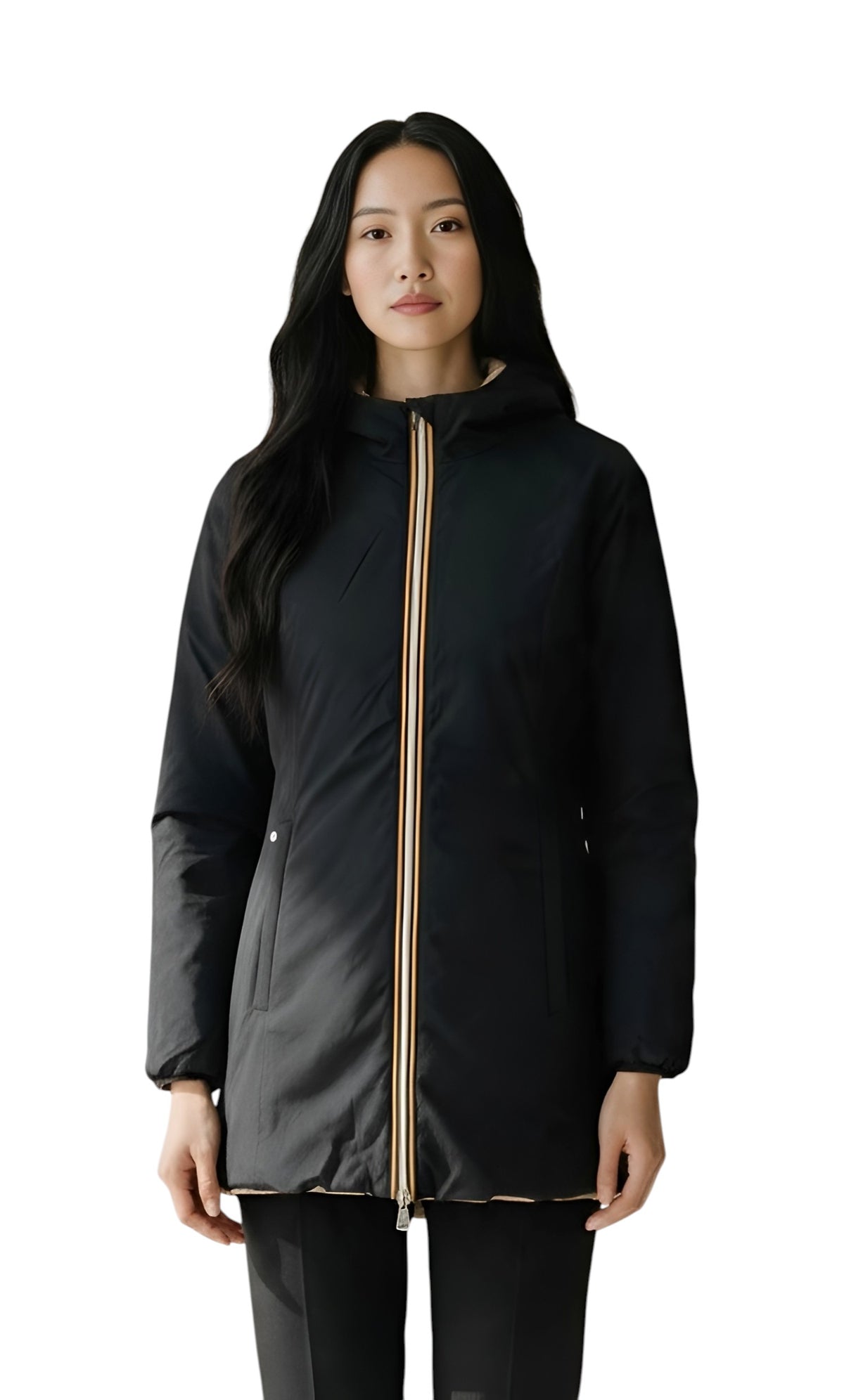 K-WAY Parka K-Way donna K6128UW DBN Denise St Warm Double Nero Beige K6128UW DBN 