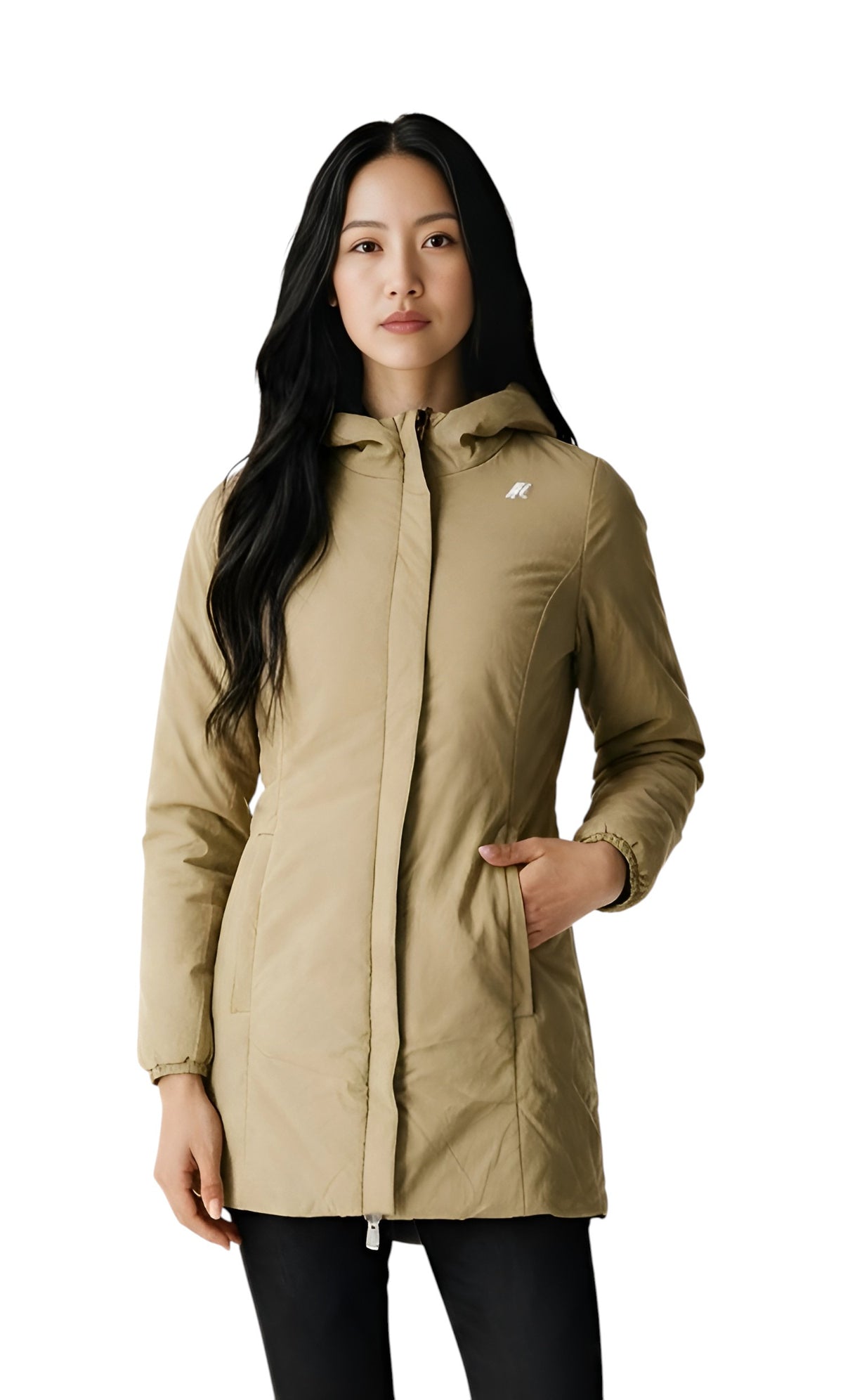 K-WAY Parka K-Way donna K6128UW DBN Denise St Warm Double Nero Beige K6128UW DBN 