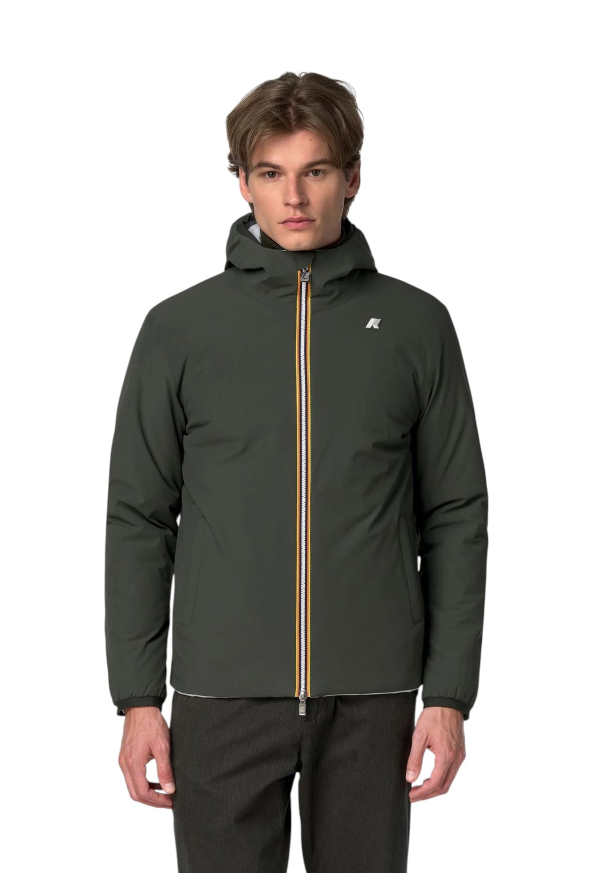 K-WAY Giubbino K-Way uomo K6128VW DD5 Jack St Warm Double Verde Grigio K6128VW DD5 