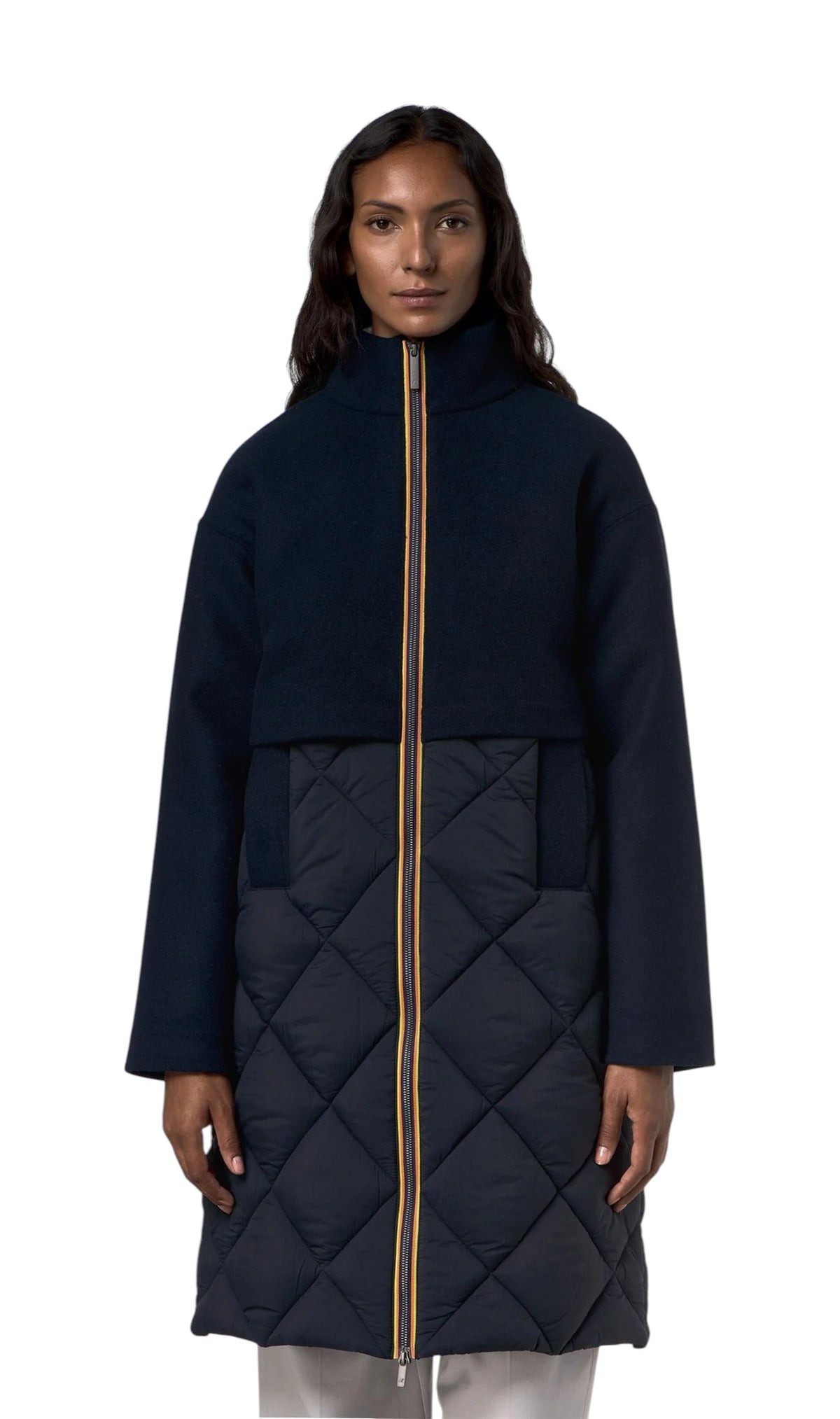 K-WAY Giubbino K-Way donna K6135MW DBA Mindy Wool Nylon Warm Blu K6135MW DBA 