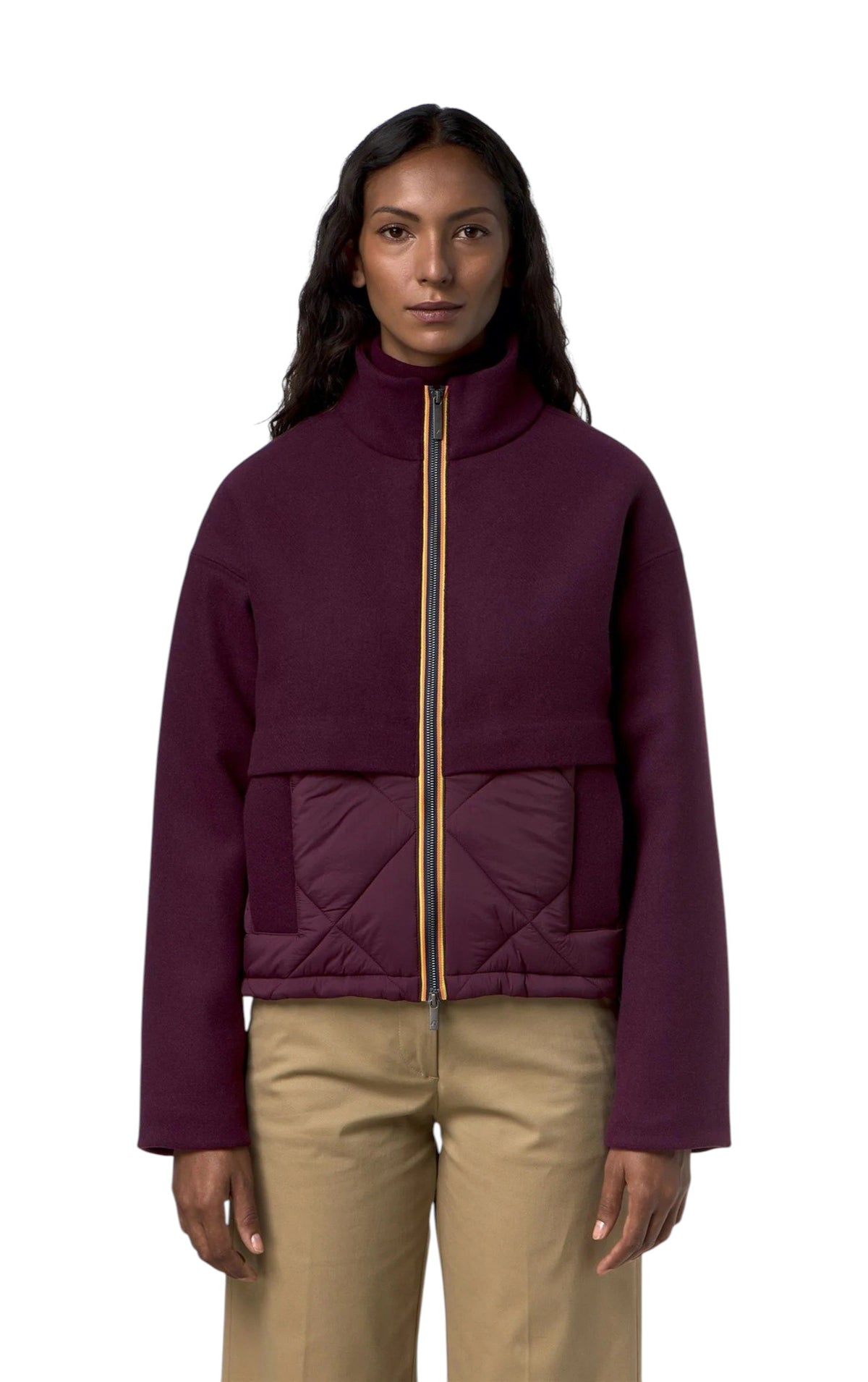 K-WAY Giubbino K-Way donna K6136GW DBB Mandie Wool Nylon Warm Bordeaux K6136GW DBB 