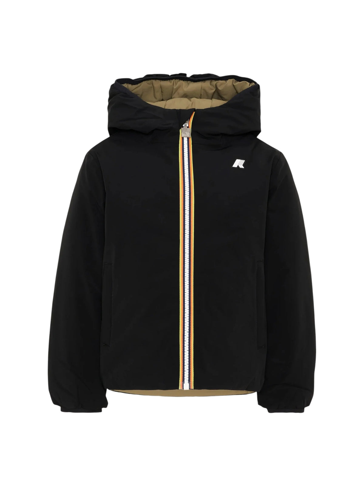 K-WAY Giubbino K-Way bambino K71337W DBZ 4 6 8A Jack St Warm Double Nero Verde K71337W DBZ468Y 
