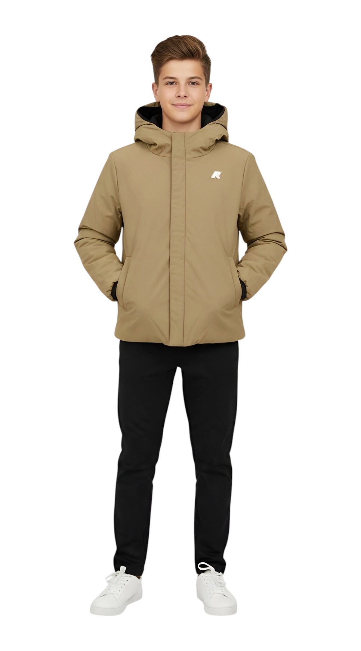 K-WAY Giubbino K-Way bambino K71337W DBZ Jack St Warm Double Nero Verde K71337W DBZ 