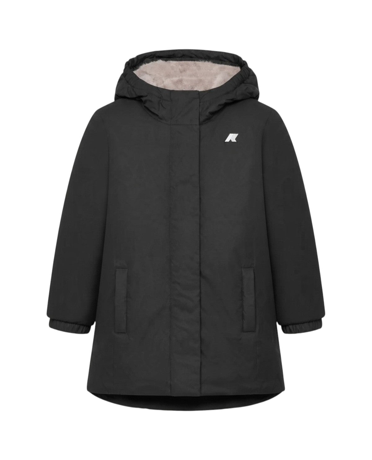 K-WAY Giubbino K-Way bambino K7151SW DCB Denise Twill Soft Beaver Nero Grigio K7151SW DCB 