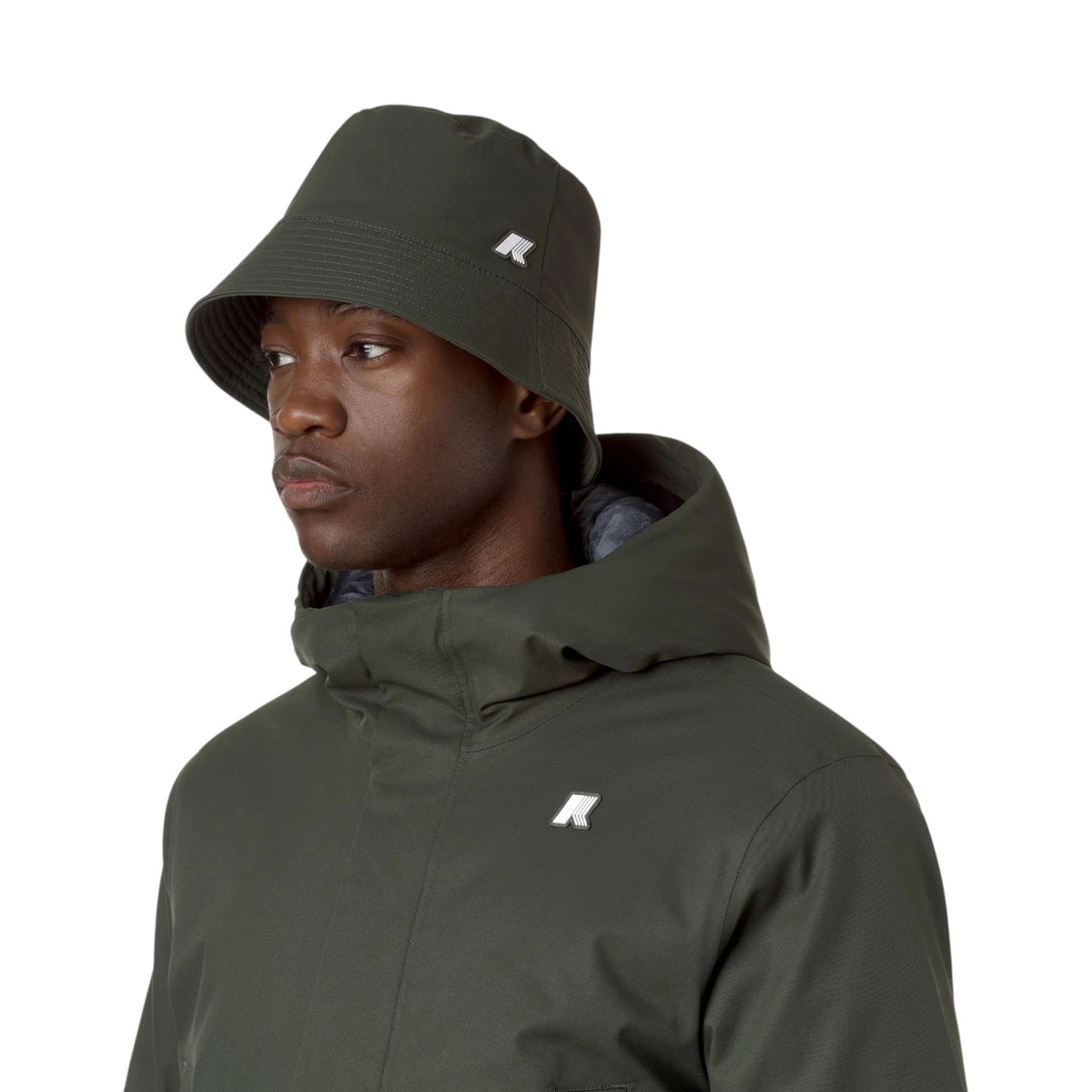 K-WAY Cappello K-Way uomo K8124YW AL7 Pascale Twill Marmotta Verde Blu K8124YW AL7 