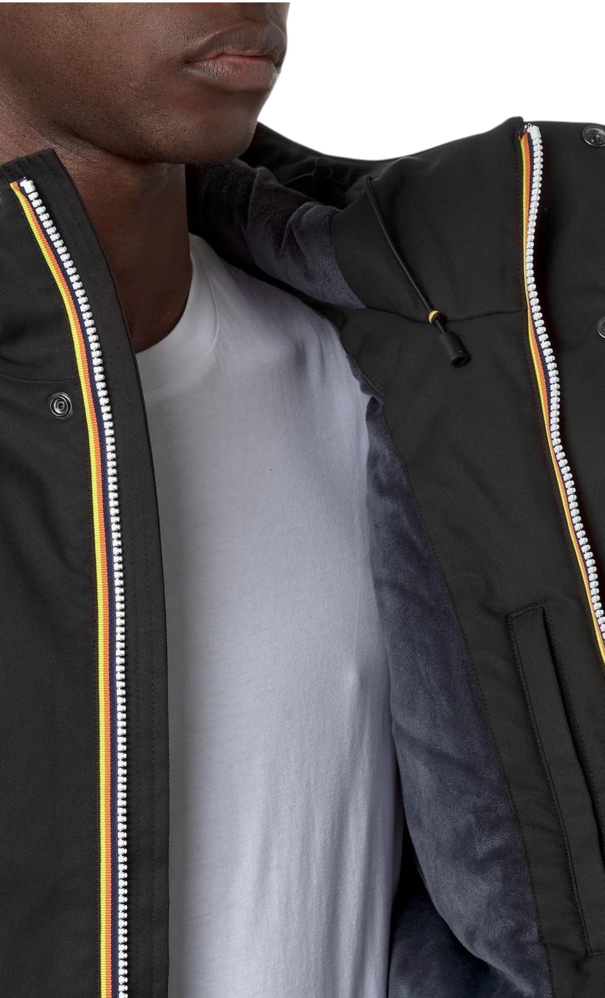 K-WAY Giubbino K-Way uomo K8133DW AL8 Jacko Twill Marmotta Nero Blu K8133DW AL8 