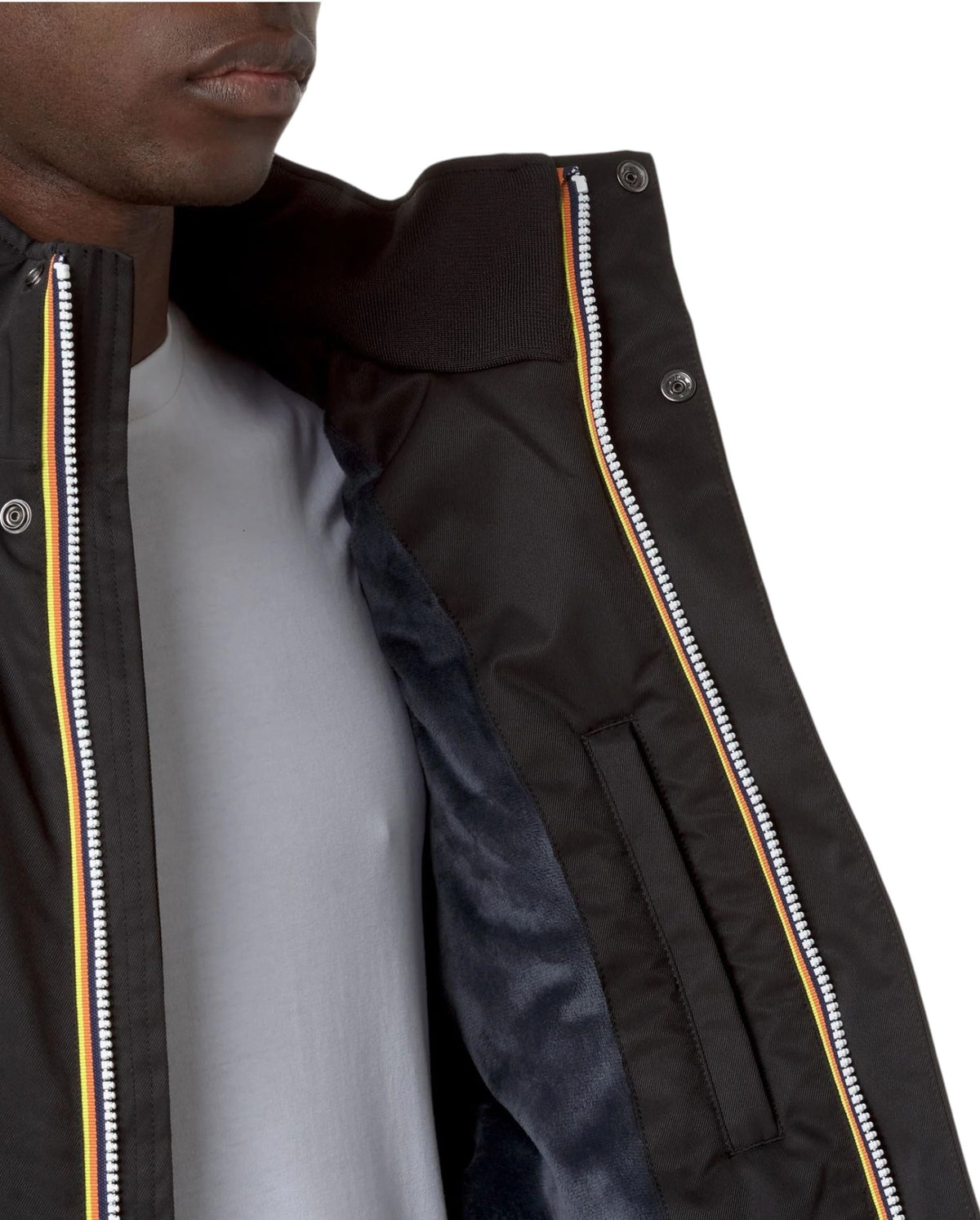 K-WAY Giubbino K-Way uomo K8133EW AL8 Amaury Twill Marmotta Nero Blu K8133EW AL8 