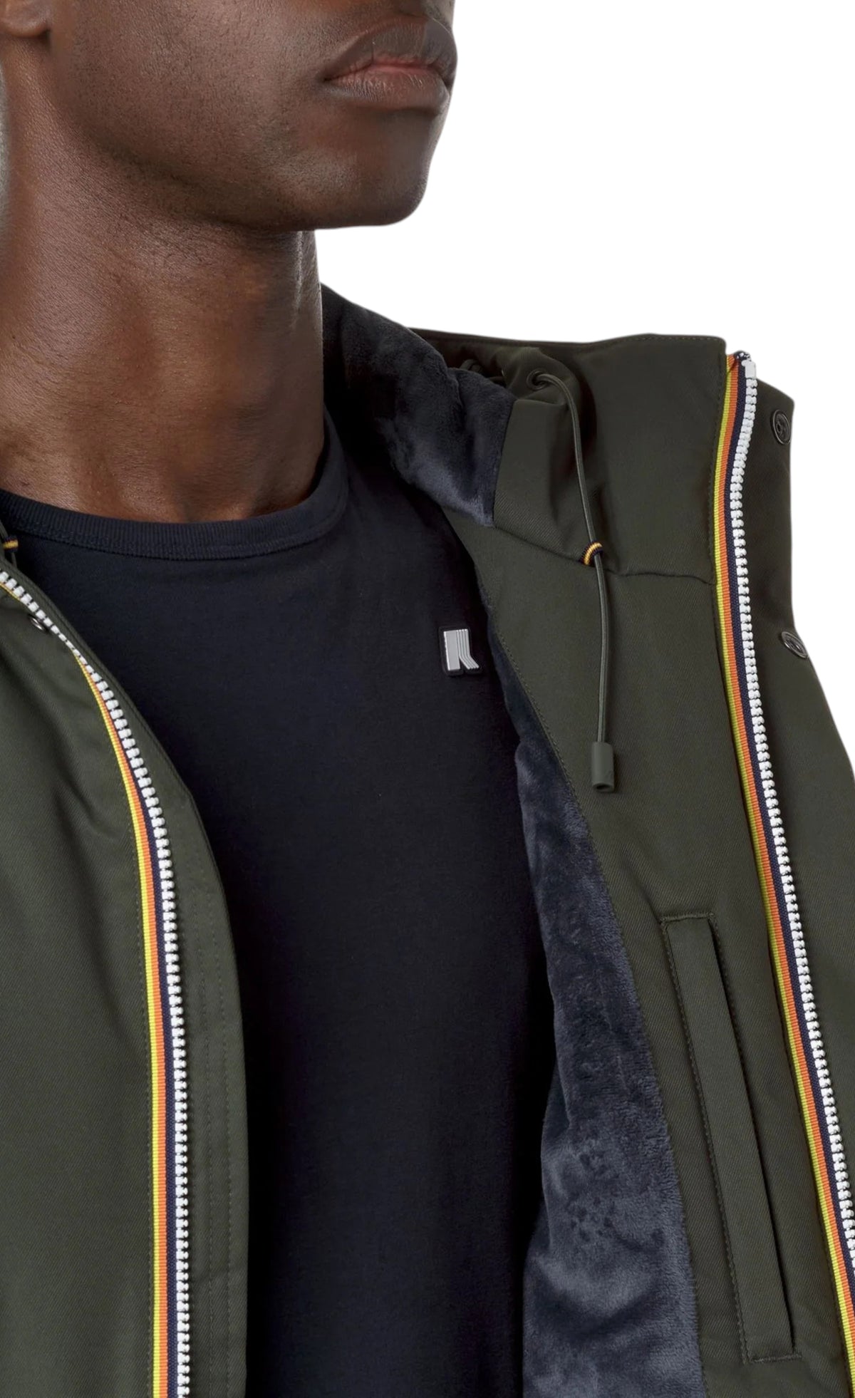 K-WAY Giubbino K-Way uomo K8133FW AL7 Jarno Twill Marmotta Verde Blu K8133FW AL7 