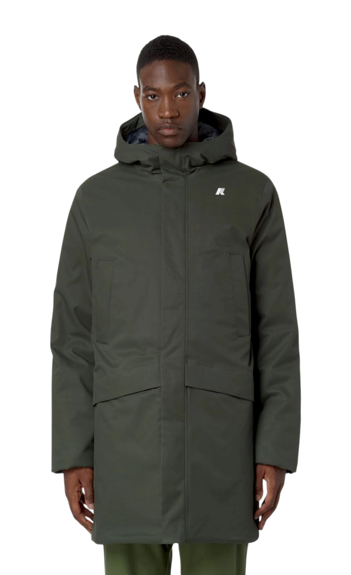 K-WAY Giubbino K-Way uomo K8133FW AL7 Jarno Twill Marmotta Verde Blu K8133FW AL7 