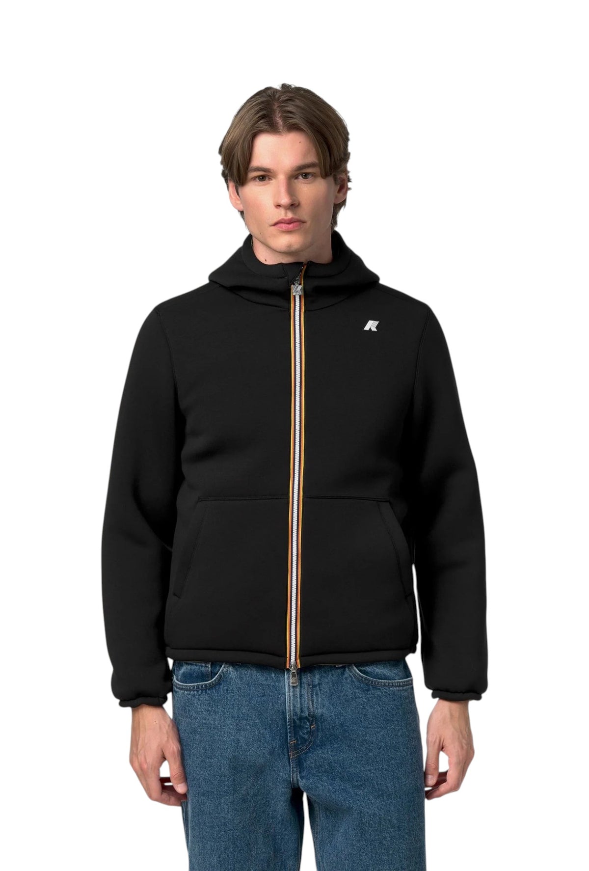 K-WAY Giubbino K-Way uomo K8142YW DBZ Jack Spacer Nylon Double Nero Verde K8142YW DBZ 