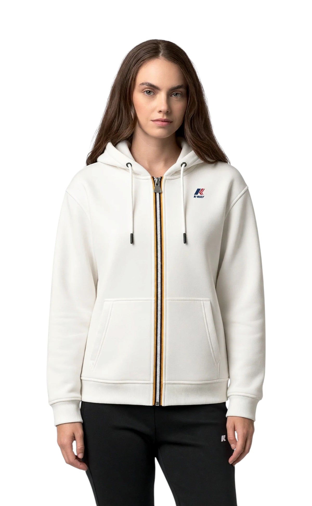 K-WAY Felpa K-Way donna K8148KW 490 Lara Brushed Pc Bianco K8148KW 490 