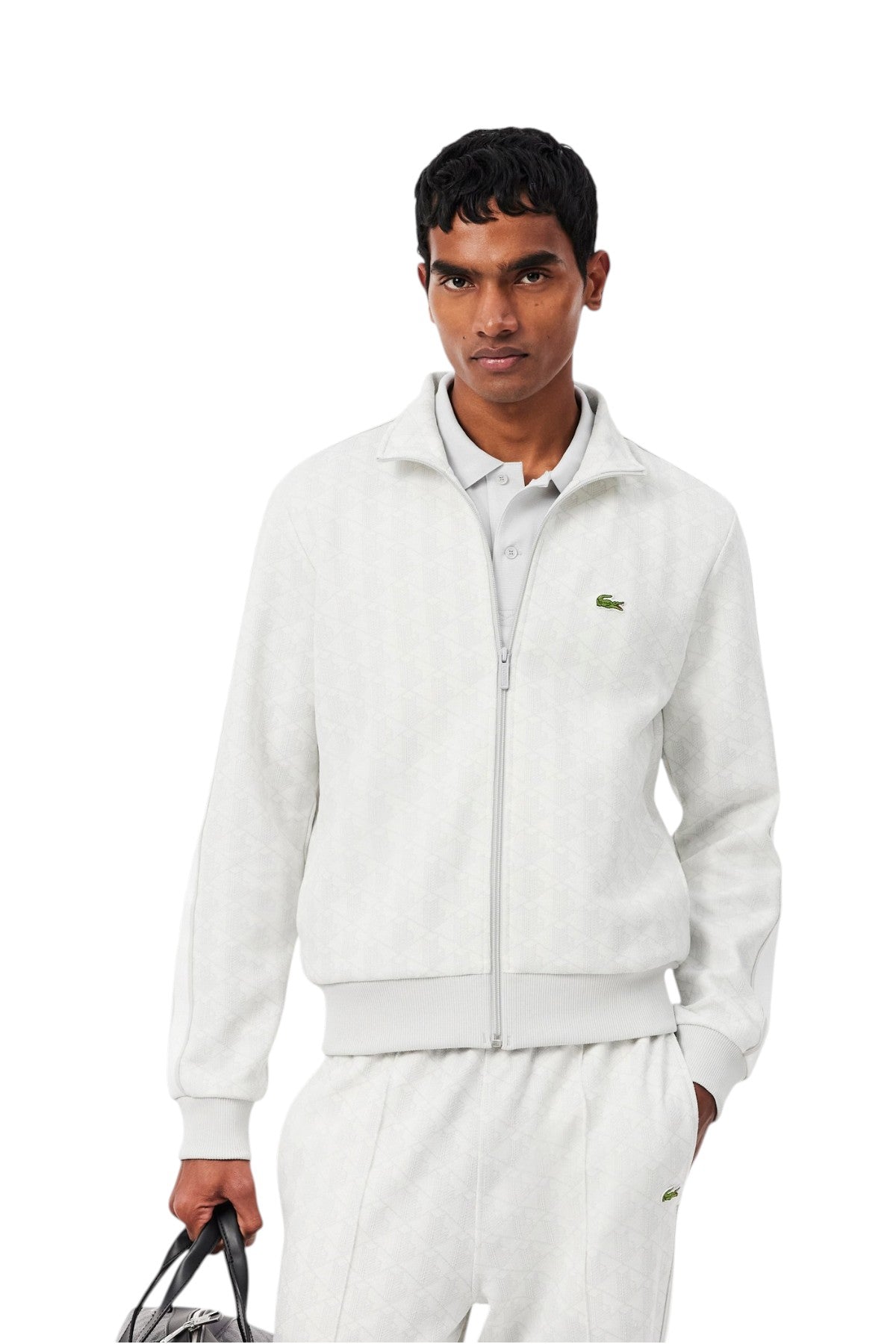 LACOSTE Felpa LACOSTE uomo Paris Monogram SH13684IW Bianco Grigio SH1368 4IW 