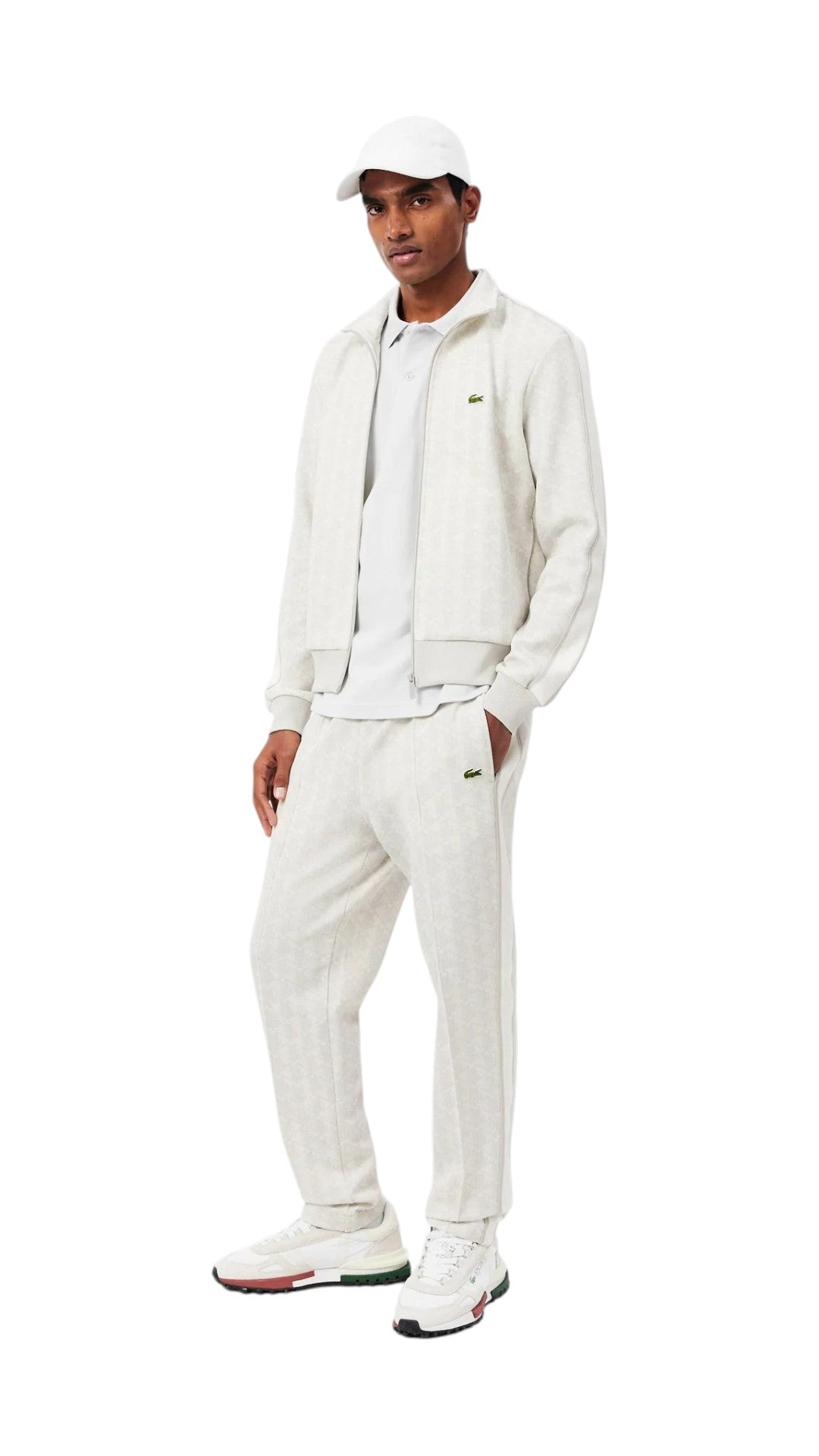LACOSTE Pantaloni LACOSTE uomo Paris Monogram XH1440 4IW Bianco Grigio XH1440 4IW 