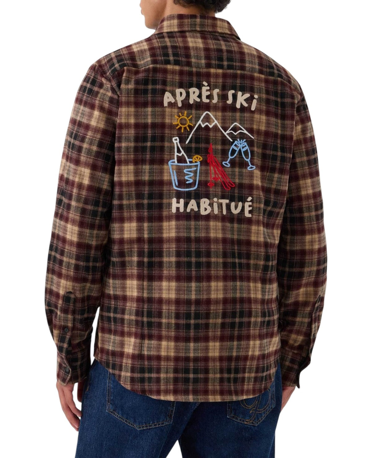 MC2 SAINT BARTH Camicia MC2 Saint Barth uomo SEEF005 00372M 1845 Seefeld Flannel Après Ski Tartan Marrone e Bordeaux SEEF00500372M 1845 