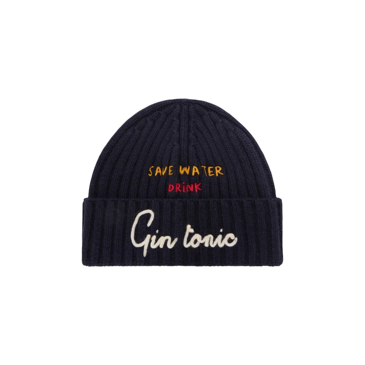 MC2 SAINT BARTH Cappello MC2 Saint Barth uomo WENG001 03775M 61 Wengen Beanie Save Water Drink Gin Tonic Blu Navy WENG00103775M 61 
