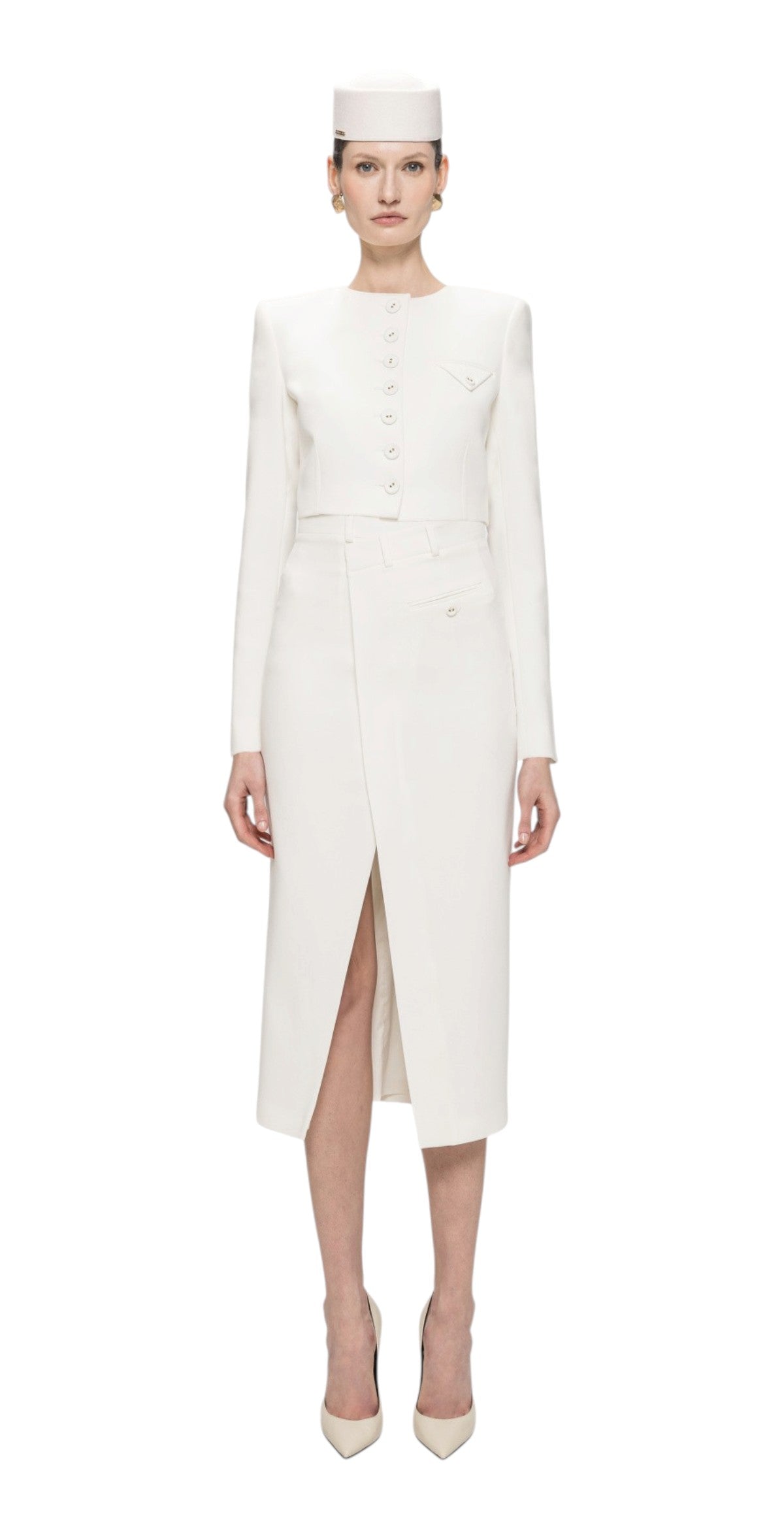 NISSA Gonna Nissa donna F16779 1 midi sartoriale Bianco F16779 1 