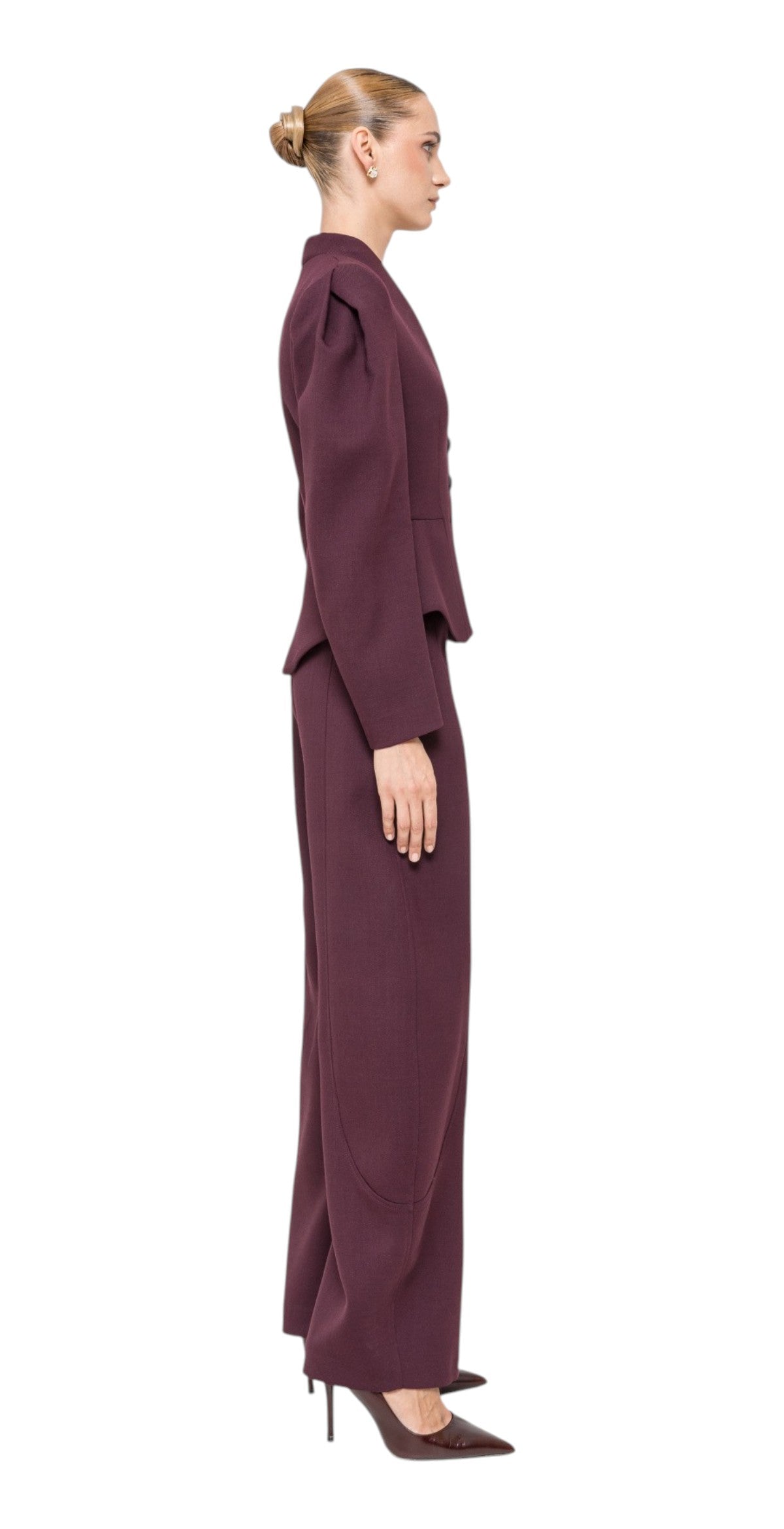 NISSA Giacca Nissa donna J16772 5 sartoriale in misto lana Bordeaux J16772 5 